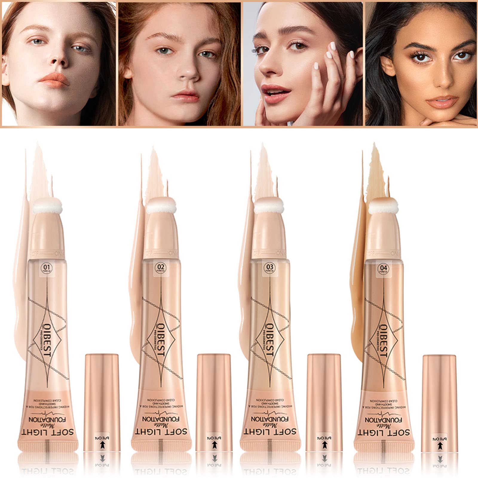 Рідкий консилер Beauty Wand Contouring з аплікатором-спонжем матовий бронзер-стік, фото №3