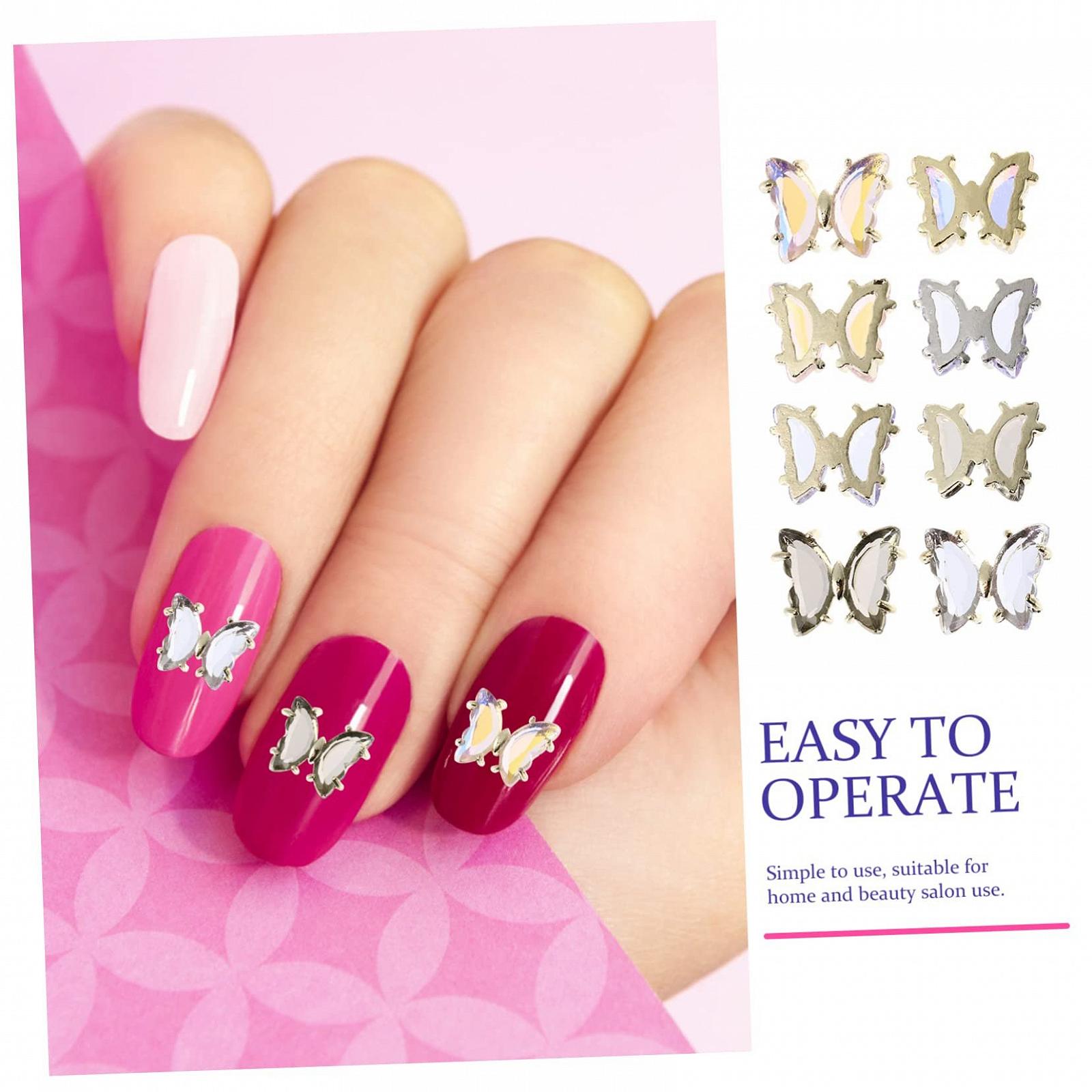 Подвеска для ногтей Healeved Бабочка Цирконий 40 шт., фото №3