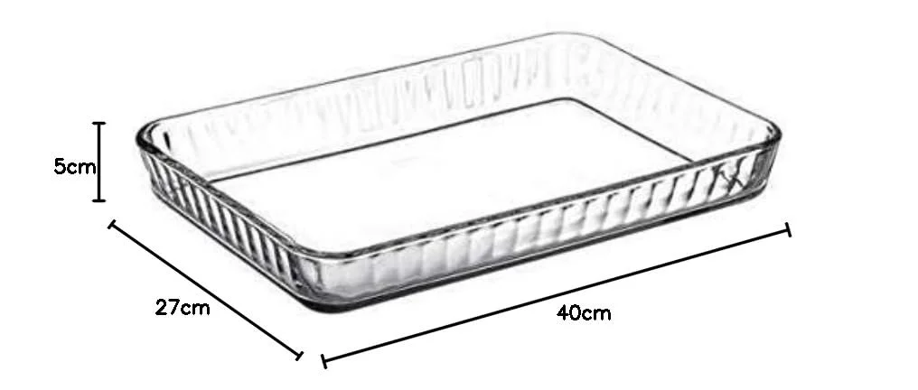 Форма для випікання Pasabahce Borcam 59204 скляна прямокутна 40 x 27 см, фото №3