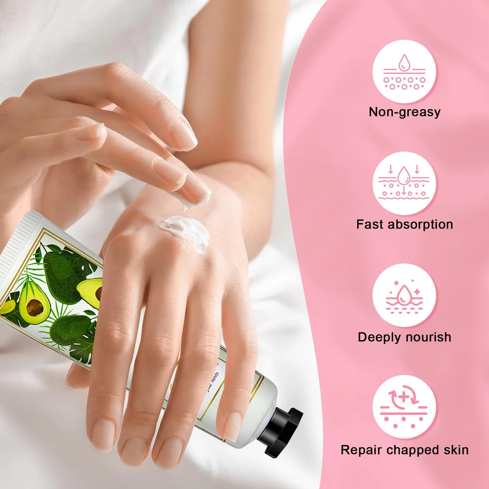 Набор мини-кремов для рук (5 шт.) - Идея подарка для женщин - Интенсивный увлажняющий крем против очень сухой и потрескавшейся кожи рук для праздников, подарочный крем для ухода на День Святого Валентина, День рождения, Рождество, фото №2