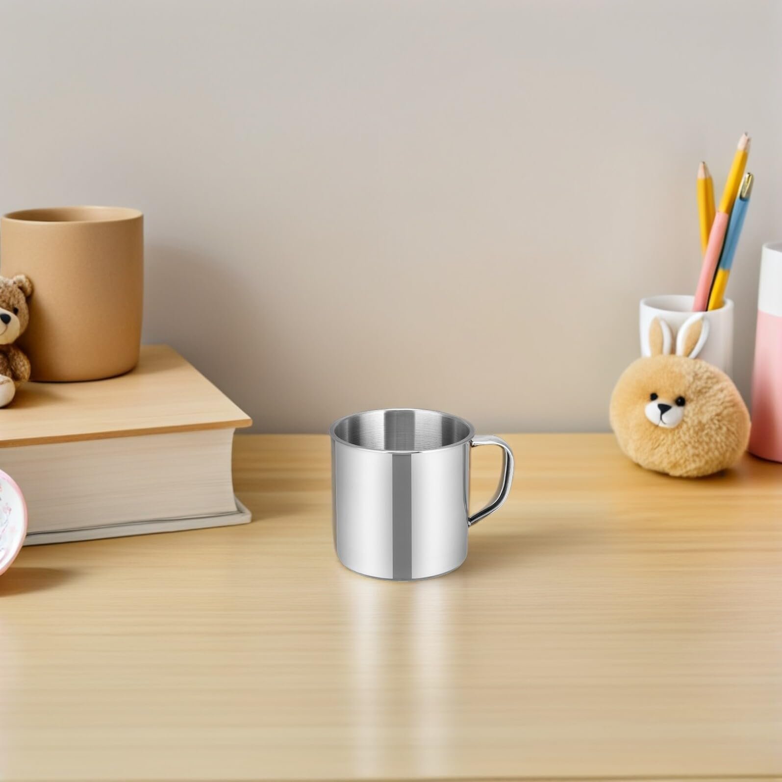 Набор из 6 стальных стаканов для воды, герметичные стаканы, идеально подходят для детского сада и школы, прочная конструкция, легко моются, идеально подходят для молока и воды, фото №6