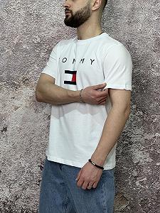 Футболка Tommy Hilfiger біла вел лого synthetic.ua - Фото 1