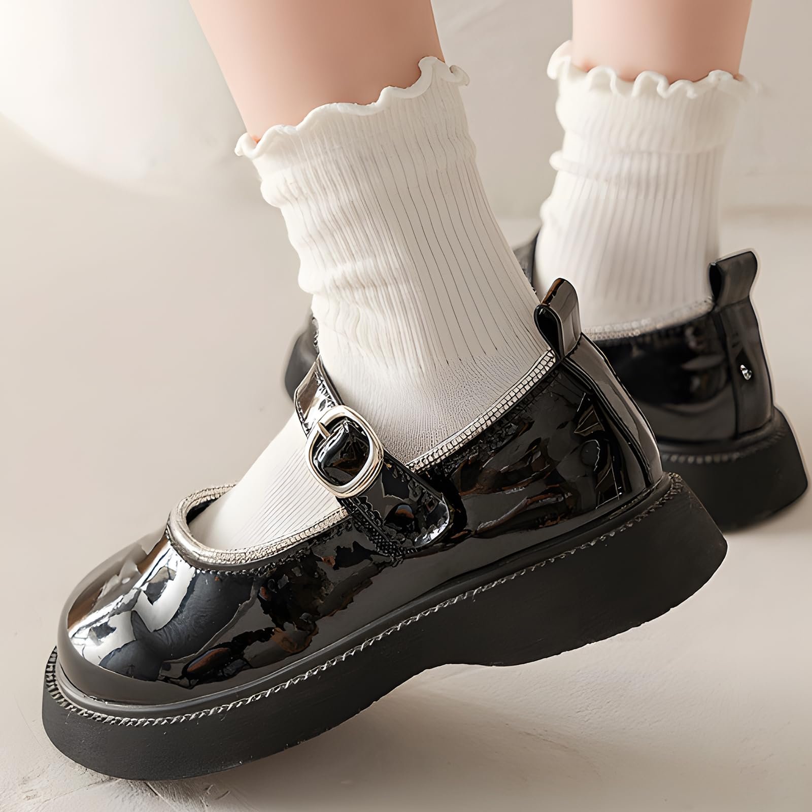 Носки с рюшами женские, 10 пар, Белый, 36-42, фото №7