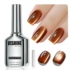 Гель-лак Vishine Котяче око Ефект льоду Голографічні блискітки Прозорий 16 мл MY403 synthetic.ua - Фото 1