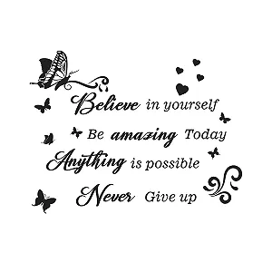 Наклейки на стіну Надихаючі фрази з метеликами та квітами 1 шт. - Фото 1