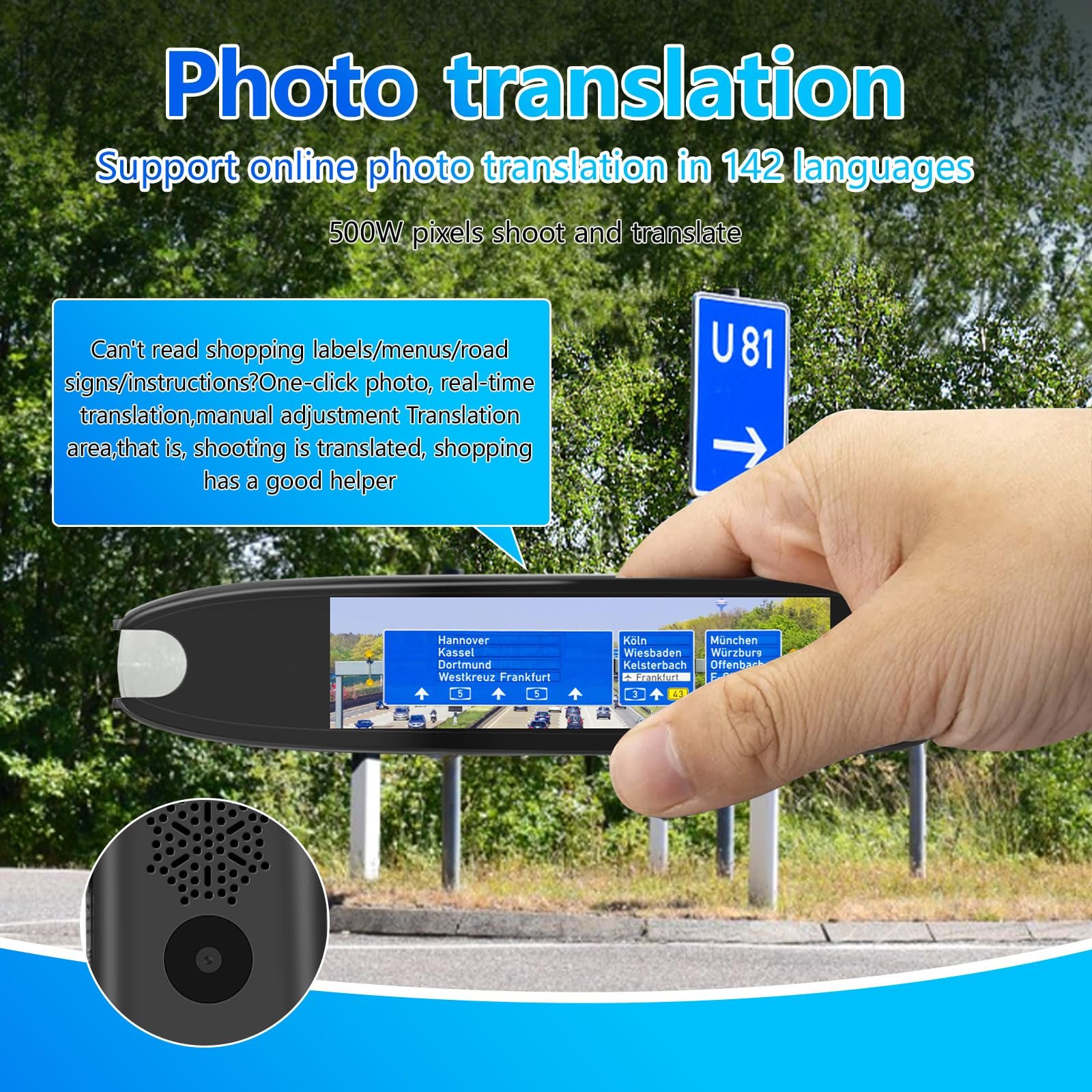 Ручка-сканер-перекладач Онлайн 142 мови з 3,7-дюймовим сенсорним екраном, фото №6