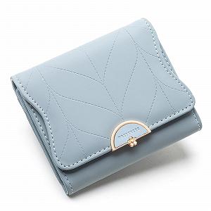 Кошелек Женский SENDEFN Маленький Кожаный RFID Блокировка Двойной Держатель для карт Милый Кошелек для женщин с карманом на молнии, светло-голубой - Фото 1