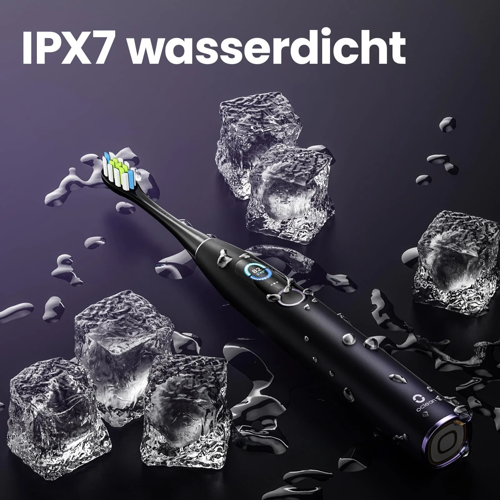 Электрическая звуковая зубная щетка Oclean X Pro Цветной дисплей 3 режима 32 интенсивности Темно-фиолетовая, фото №6