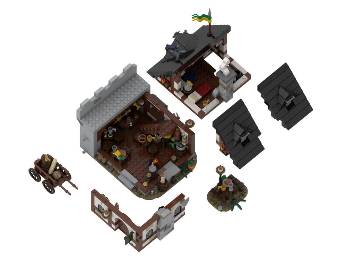 Конструктор BlueBrixx Pro 108034 Будинок для гостей Замок Bärenfels 1041 елементів Синій, фото №5