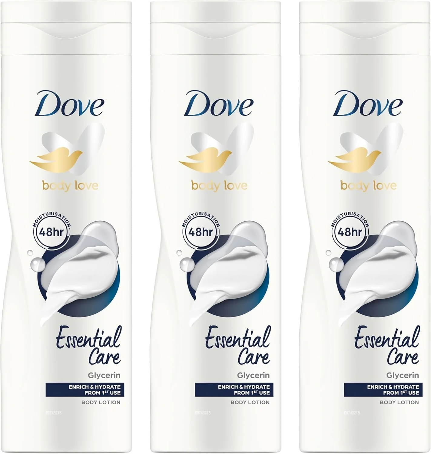 Молочко для тела Dove Body Love Essential Care с глицерином Питает кожу и увлажняет с первого использования 3 x 400 мл, фото №1 Молочко для тела Dove Body Love Essential Care с глицерином Питает кожу и увлажняет с первого использования 3 x 400 мл, фото №1