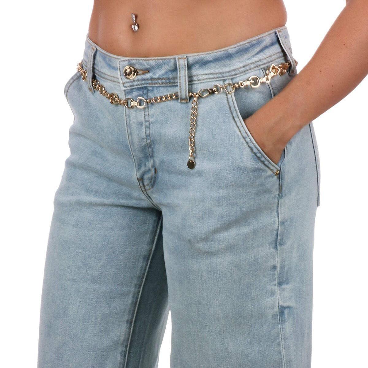 Женские джинсы Guess - Zoya Wide Leg Cropped (W4YA1LD55M0) Голубой - 27, фото №4