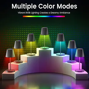 Настільна лампа Quntis LED бездротова акумуляторна Touch 3000 K - 5000 K + RGB USB IP44 synthetic.ua - Фото 1