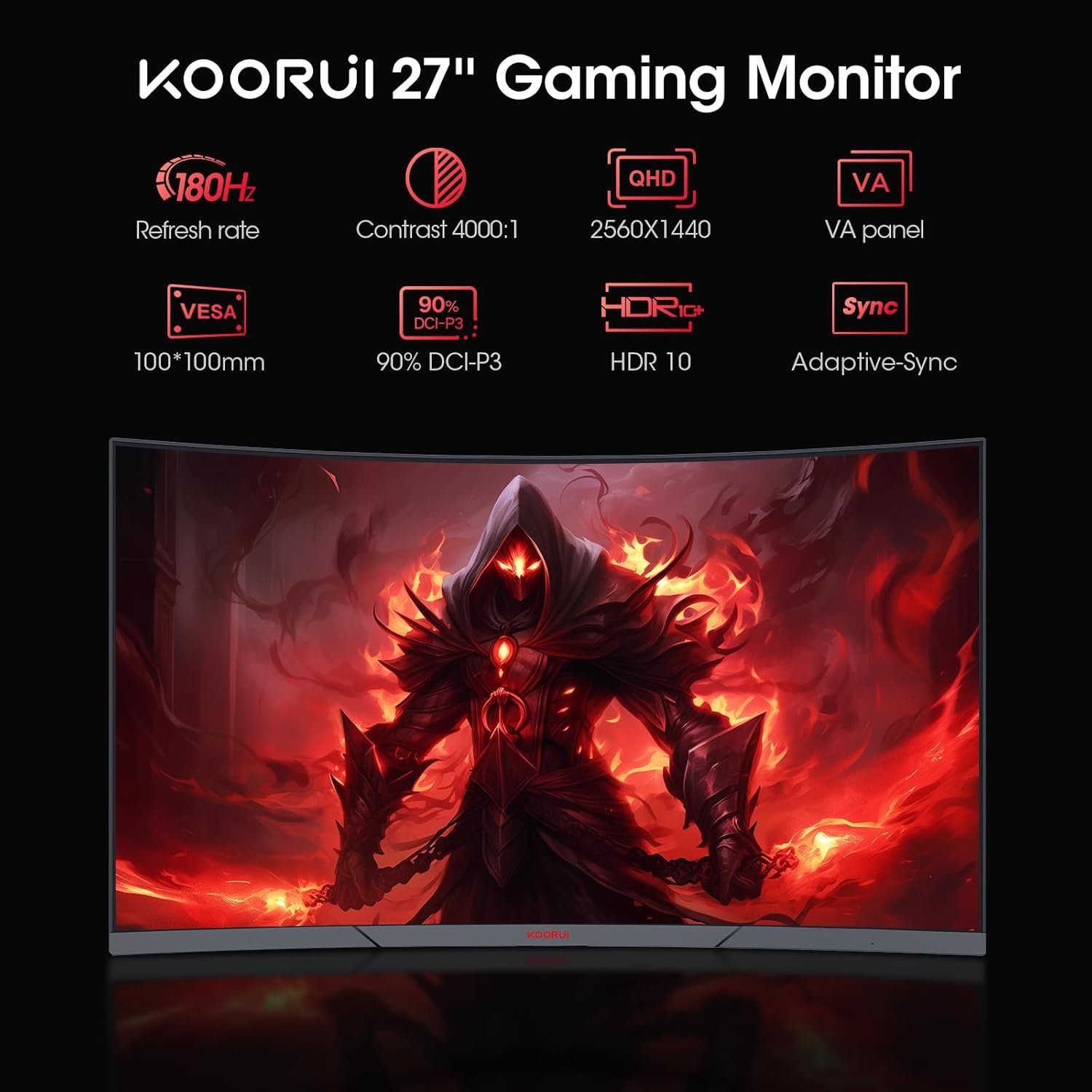 Монітор 27" KOORUI MG27A12Q 2K VA 180 Гц, фото №2