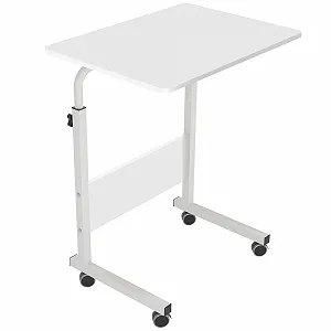 Столик для ноутбука Soges, прикроватный столик на колесах, регулируемая по высоте подставка для ПК, столик для ноутбука, подставка для ноутбука, столик для ухода за кроватью и диваном, 60 x 40 см - Фото 1