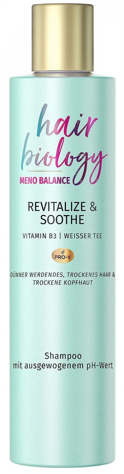 Шампунь для тонких и сухих волос Hair Biology Meno Balance Revitalize & Soothe / с витамином B3 и белым чаем / 250 мл., фото №1