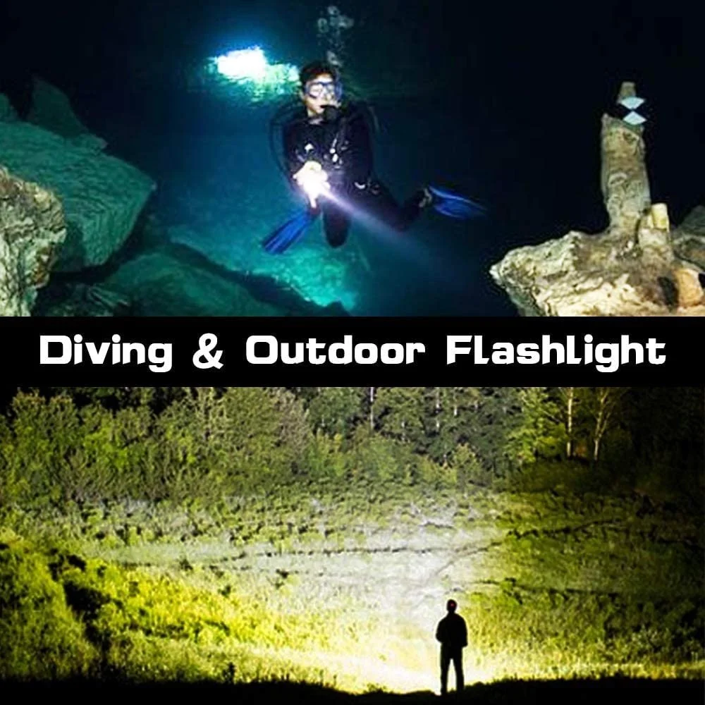 Фонарь для дайвинга L2 LED 100M для подводного плавания Синий, фото №3 Фонарь для дайвинга L2 LED 100M для подводного плавания Синий, фото №3