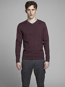Джемпер з V-подібним вирізом в`язаний JACK & JONES чоловічий synthetic.ua - Фото 1