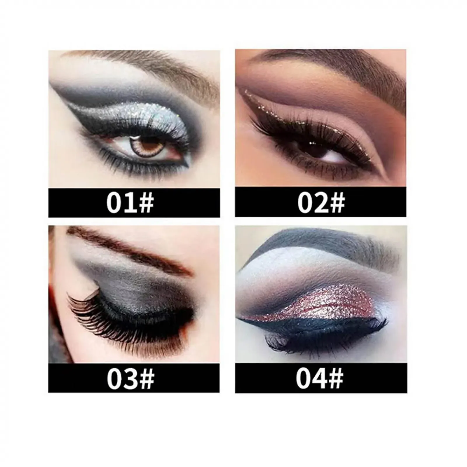 Гелевый Карандаш для Глаз Natural Black Серебристый (2 шт), фото №7