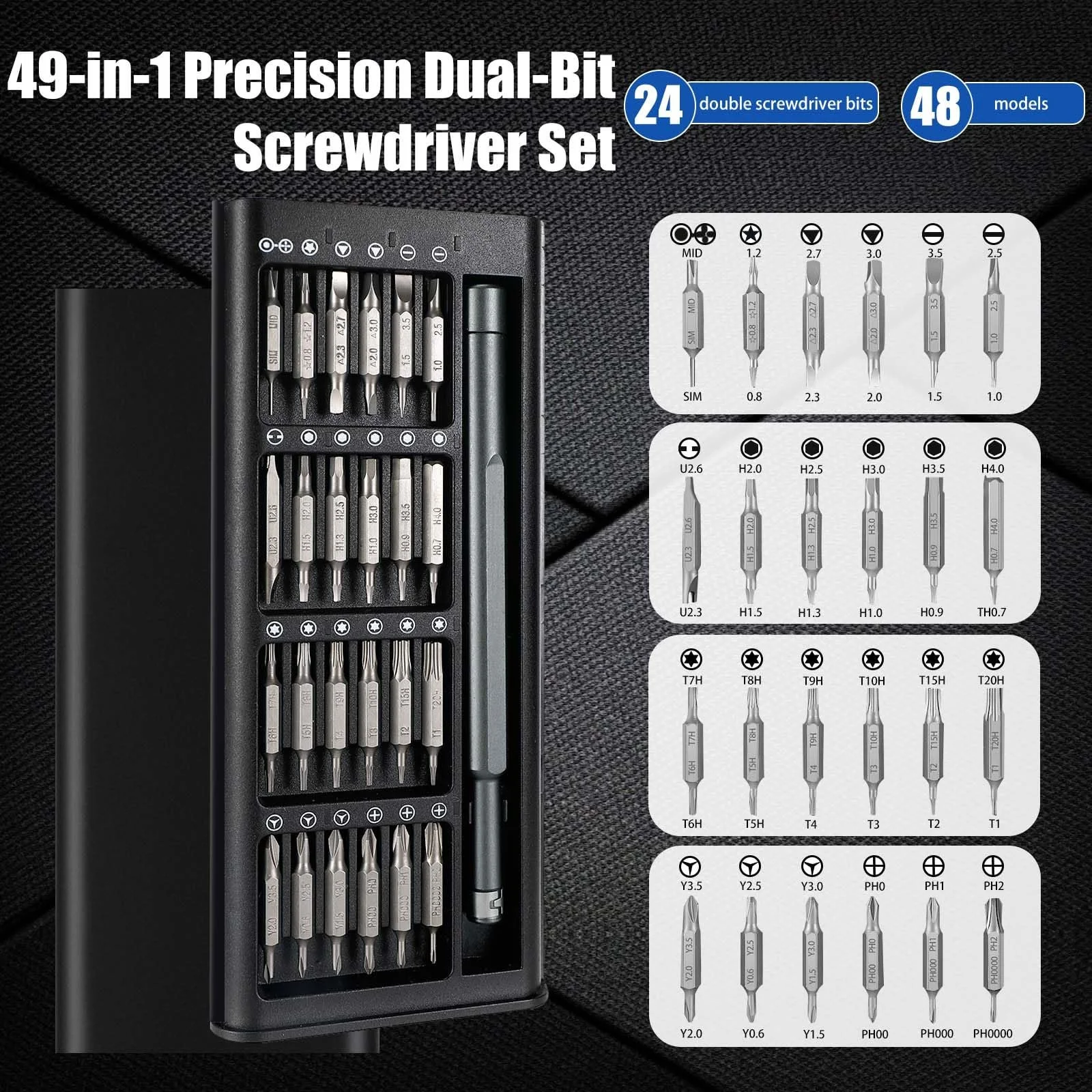 Набір викруток прецизійний 49 в 1 Магнітний Mini для електроніки та гаджетів, фото №6