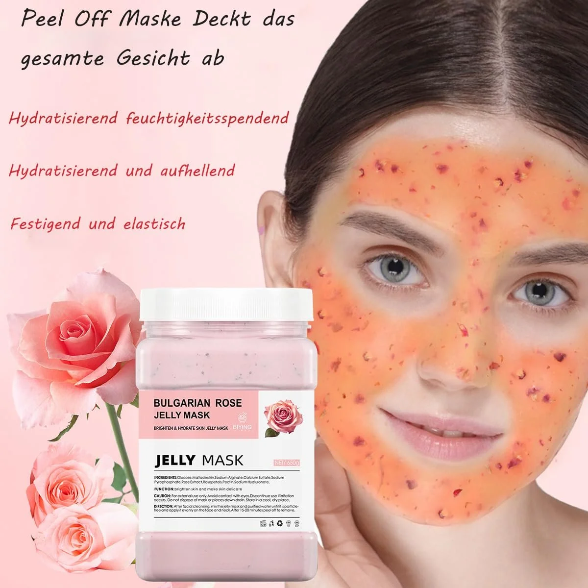 Маска для обличчя Soleneva Peel Off з трояндовим желе, Зміцнююча та зволожуюча, фото №4