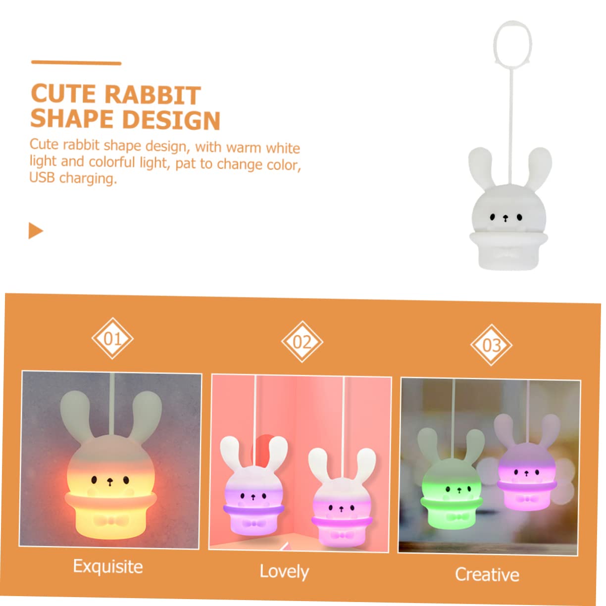 Лампа Angoily 4 шт. Декоративний нічник із вушаними кроликами, фото №2