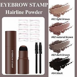 Набір для брів Eyebrow Stamp Kit Пудра Довготривала з 10 багаторазовими трафаретами для ідеального макіяжу брів synthetic.ua - Фото 1