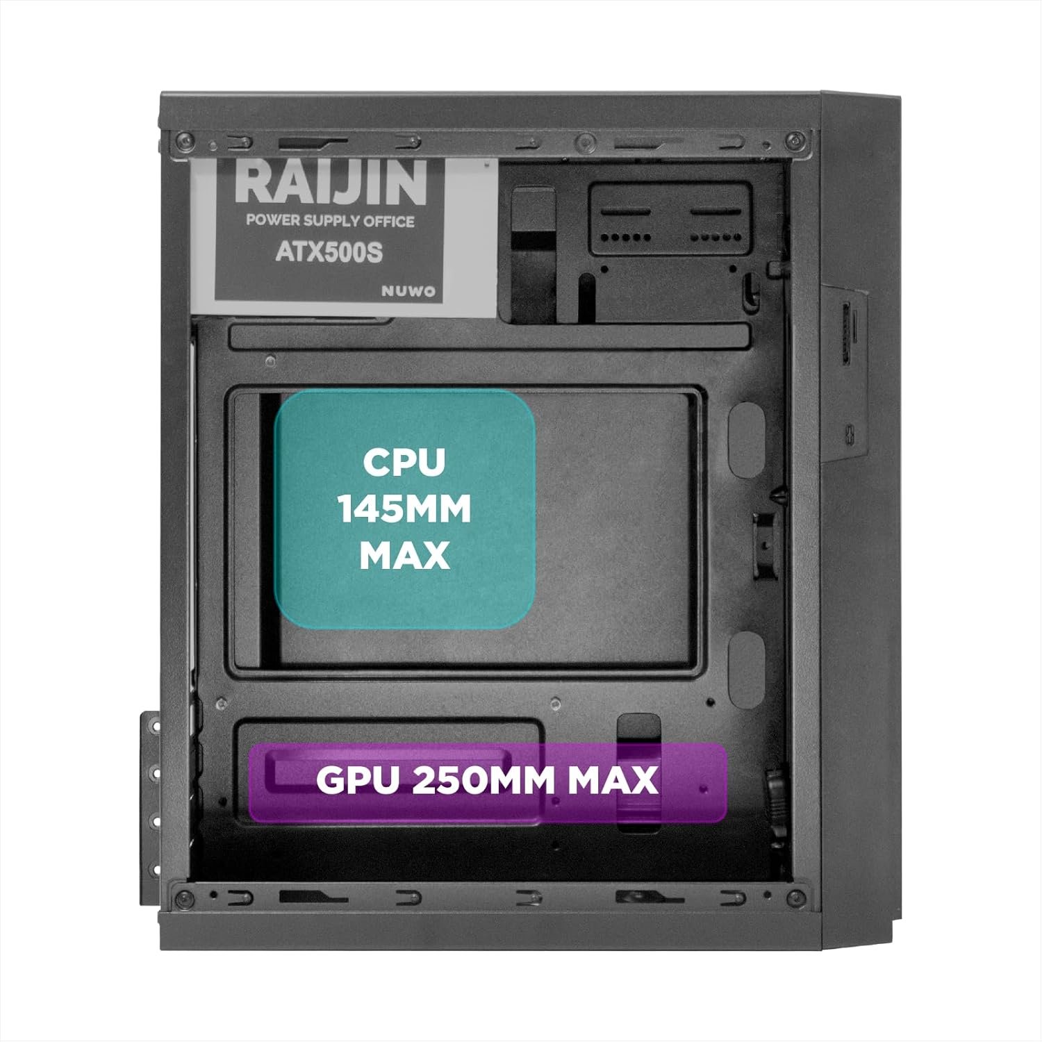 Корпус NUWO Leshi L703 / БЖ Nuwo 240W / Micro-ATX / 2xUSB 3.0 / 2xUSB 2.0 / Card Reader / Чорний, фото №4