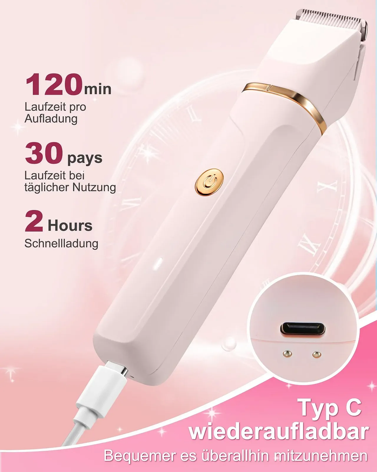 Жіноча бритва 3-в-1 RAXMETRY IPX7 Pink, фото №5 Жіноча бритва 3-в-1 RAXMETRY IPX7 Pink, фото №5