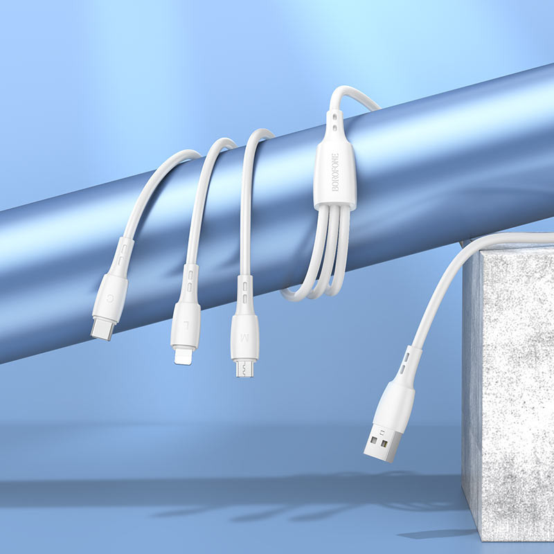 Дата кабель Borofone BX71 USB to 3in1 1m, фото №4