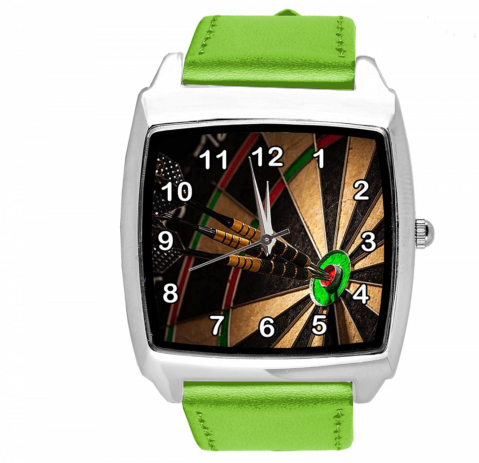 Годинник Dart Fans Шкіряний Ремінець Квадратний Зелений, фото №1 Годинник Dart Fans Шкіряний Ремінець Квадратний Зелений, фото №1