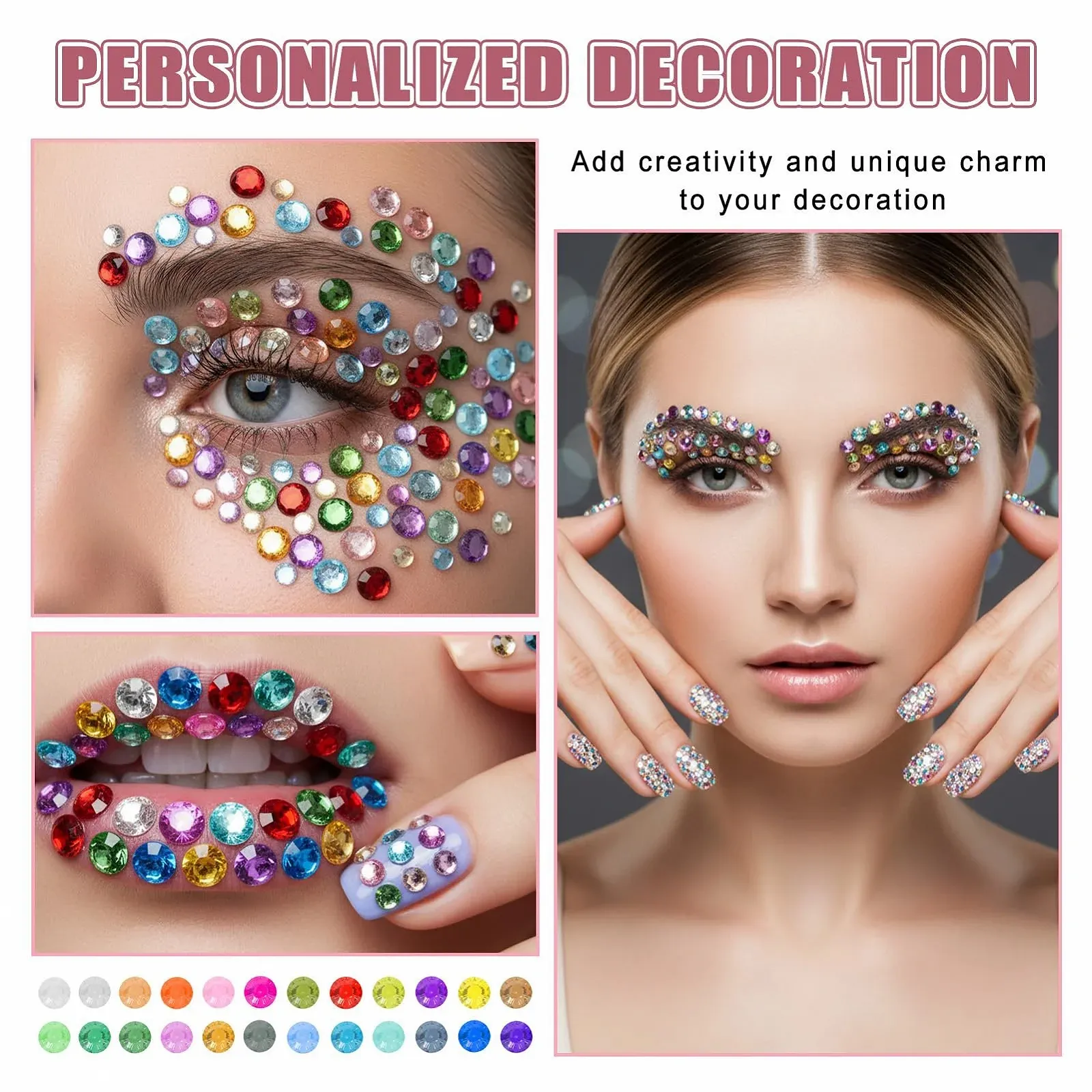 Стразы для ногтей 3 мм, 24 цвета, 24000 шт в упаковке, фото №6