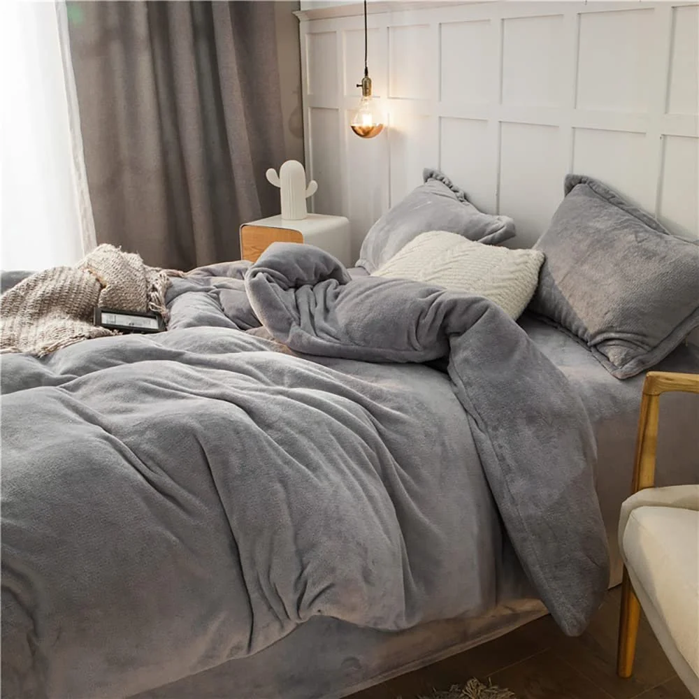 Комплект постільної білизни зимовий Omela Warm Fleece 220 x 240 см, cрібно-сірий, фото №4 Комплект постільної білизни зимовий Omela Warm Fleece 220 x 240 см, cрібно-сірий, фото №4