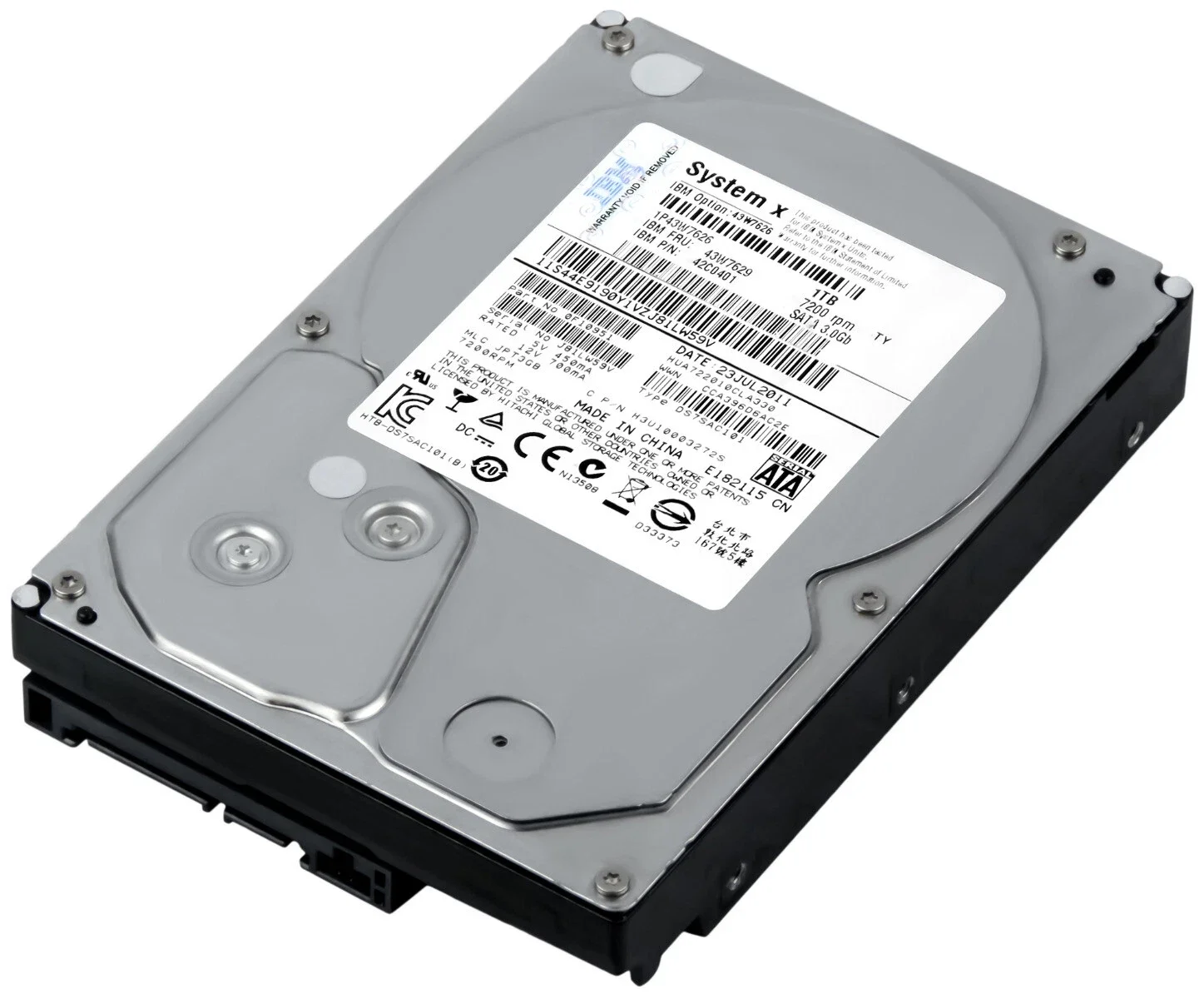 Жесткий диск для серверов IBM 43W7629 3.5" 1TB / 7200rpm / 32MB / SATA II / CMR / Enterprise / Tray (Hot-Swap), фото №1