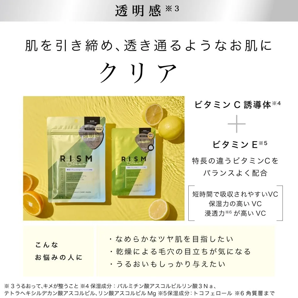 Маска для обличчя RISM Daily Care Clear Type 7 шт. Зволожуюча, фото №3