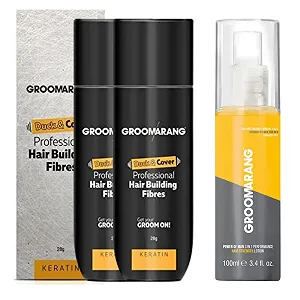 Волоссяні волокна GROOMARANG Keratin Hair Fibres для рідіючого волосся, миттєво приховують зони порідіння - Фото 1