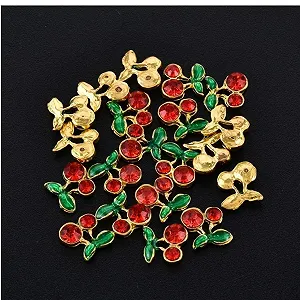 3D 10 штук Стрази у формі вишні, Милі блискучі аксесуари для нігтів для жінок та дівчат synthetic.ua - Фото 1