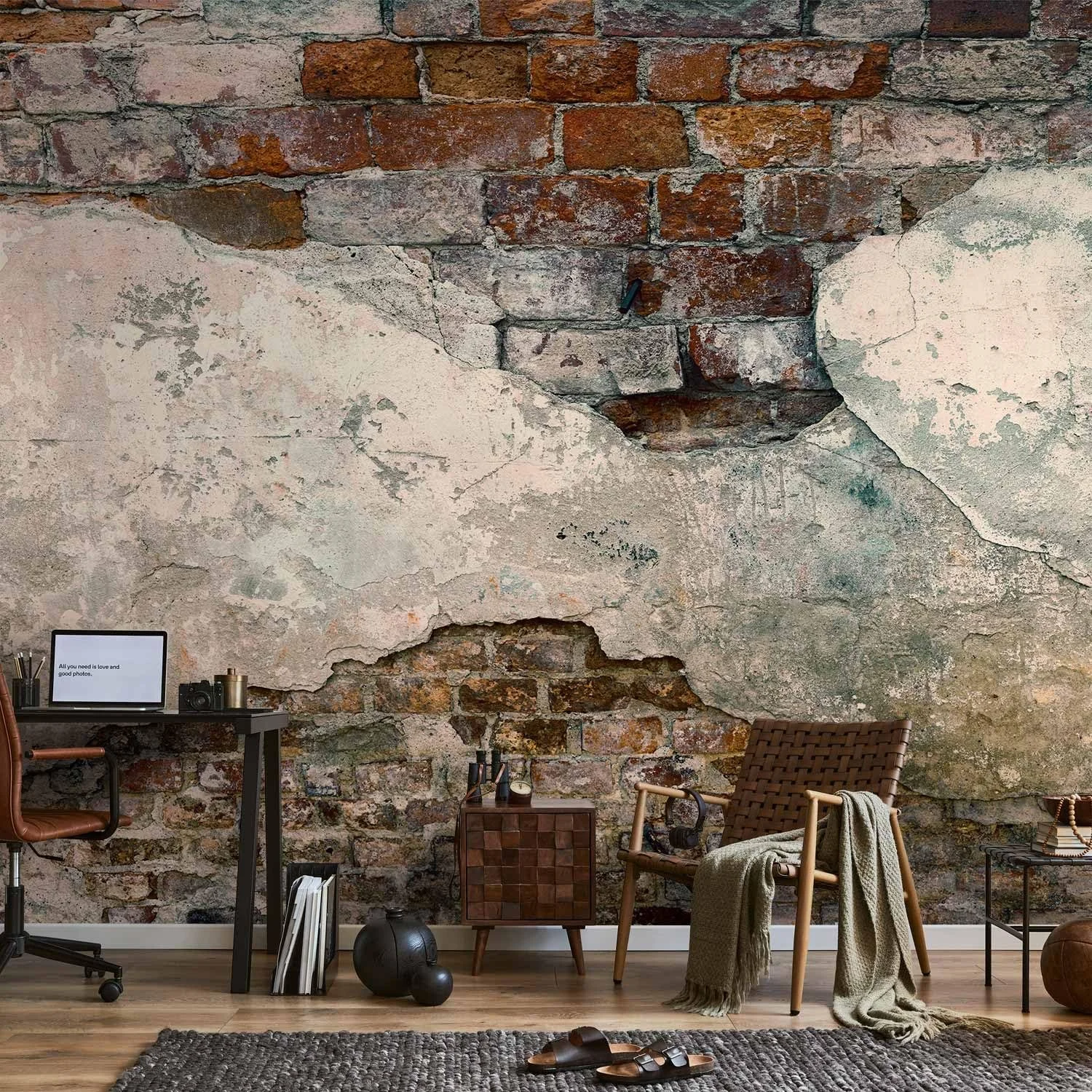 Фотошпалери murando Brick Wall флізелінові Цегла 350 x 256 см 3D-ефект, фото №6