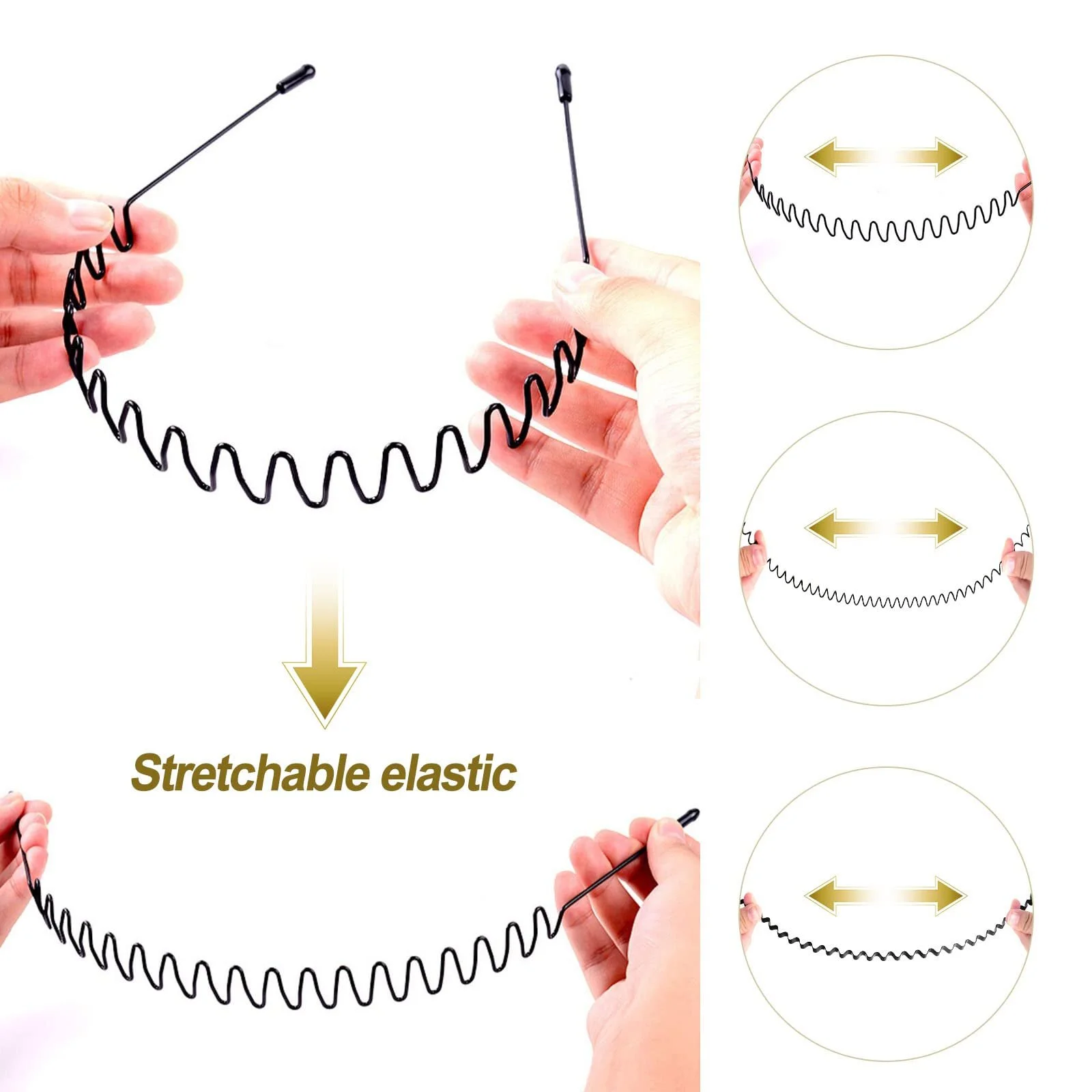 Набір металевих обручів для волосся 3 шт., фото №3