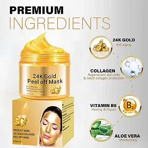 Маска для лица 24k Gold Peel Off, антивозрастная, для ухода за кожей и красоты, увлажнение и антивозрастной эффект, лифтинг, корейская маска для лица, 120 мл synthetic.ua - Фото 1