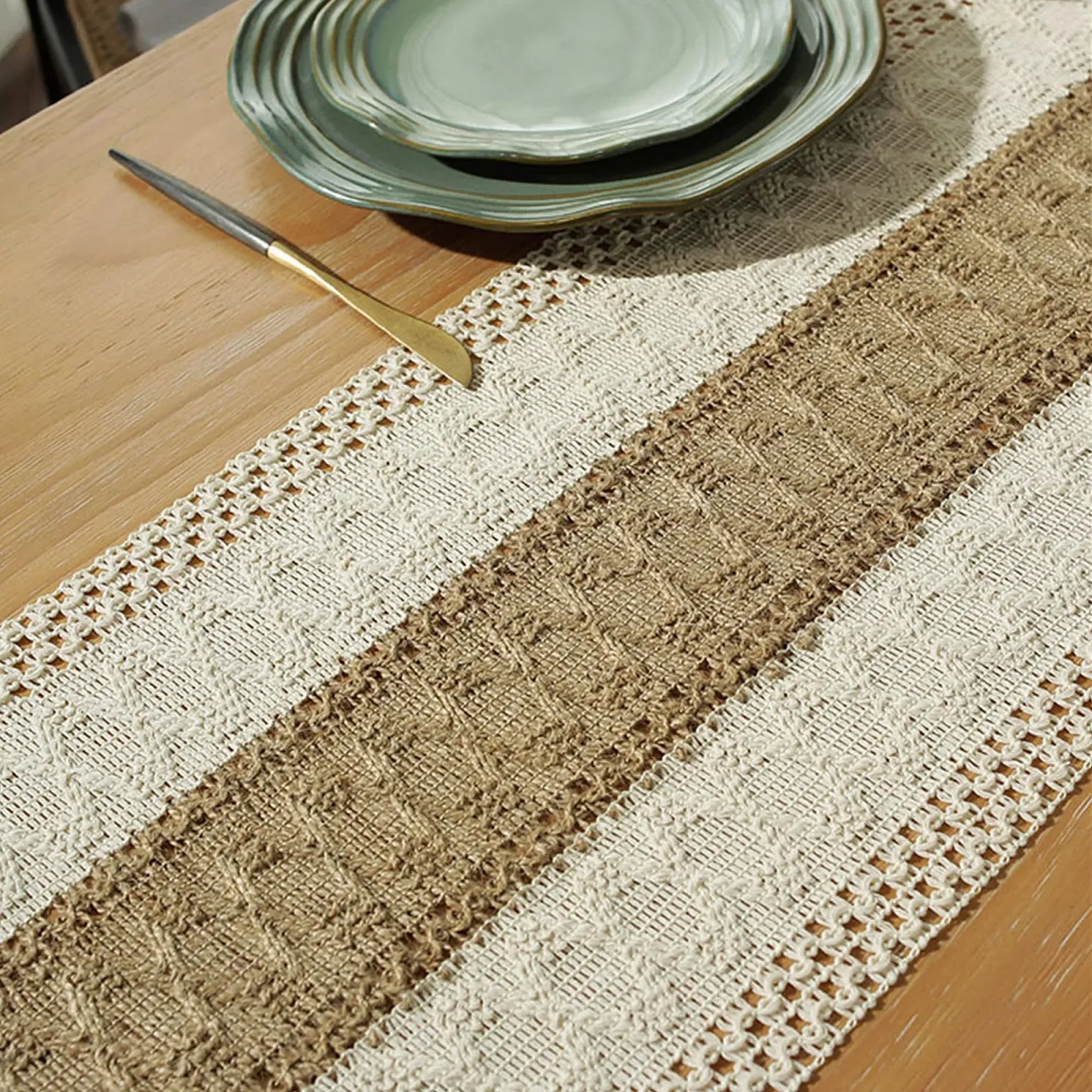 Ранер Macrame Boho Jute Tassels 30 x 274 см бежева, фото №5 Ранер Macrame Boho Jute Tassels 30 x 274 см бежева, фото №5