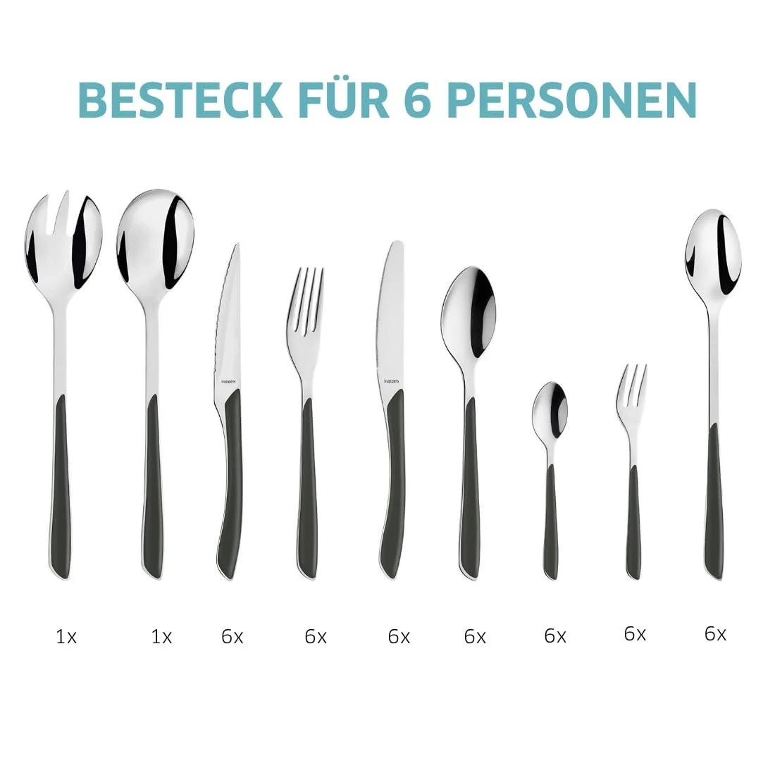 Набір столових приборів Kuppels Prisma, для 6 осіб, з матової нержавіючої сталі, фото №3 Набір столових приборів Kuppels Prisma, для 6 осіб, з матової нержавіючої сталі, фото №3