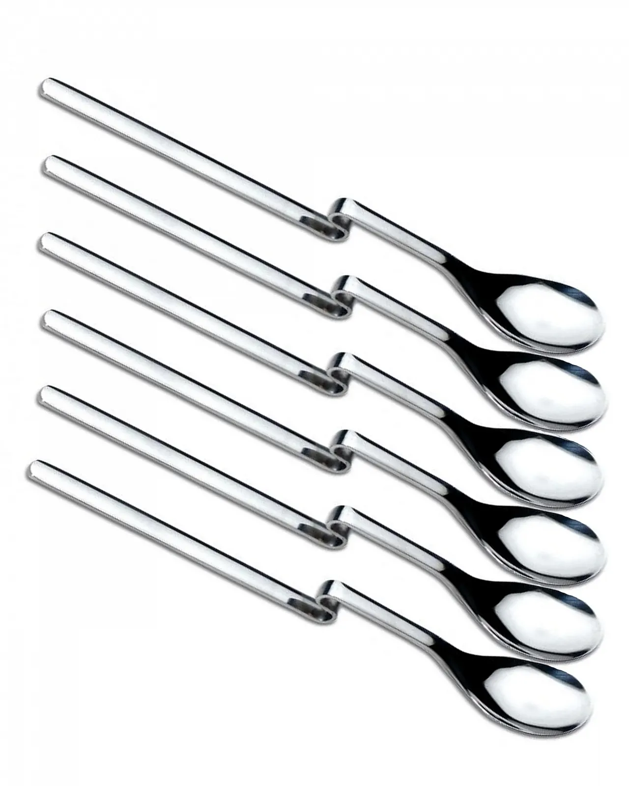 Ложка для лонг-дрінків 6 штук, нержавіюча сталь, полірована, 20 см, фото №1