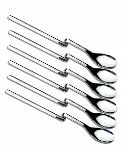 Ложка для лонг-дринка 6 штук, нержавеющая сталь, полированная, 20 см - Фото 1