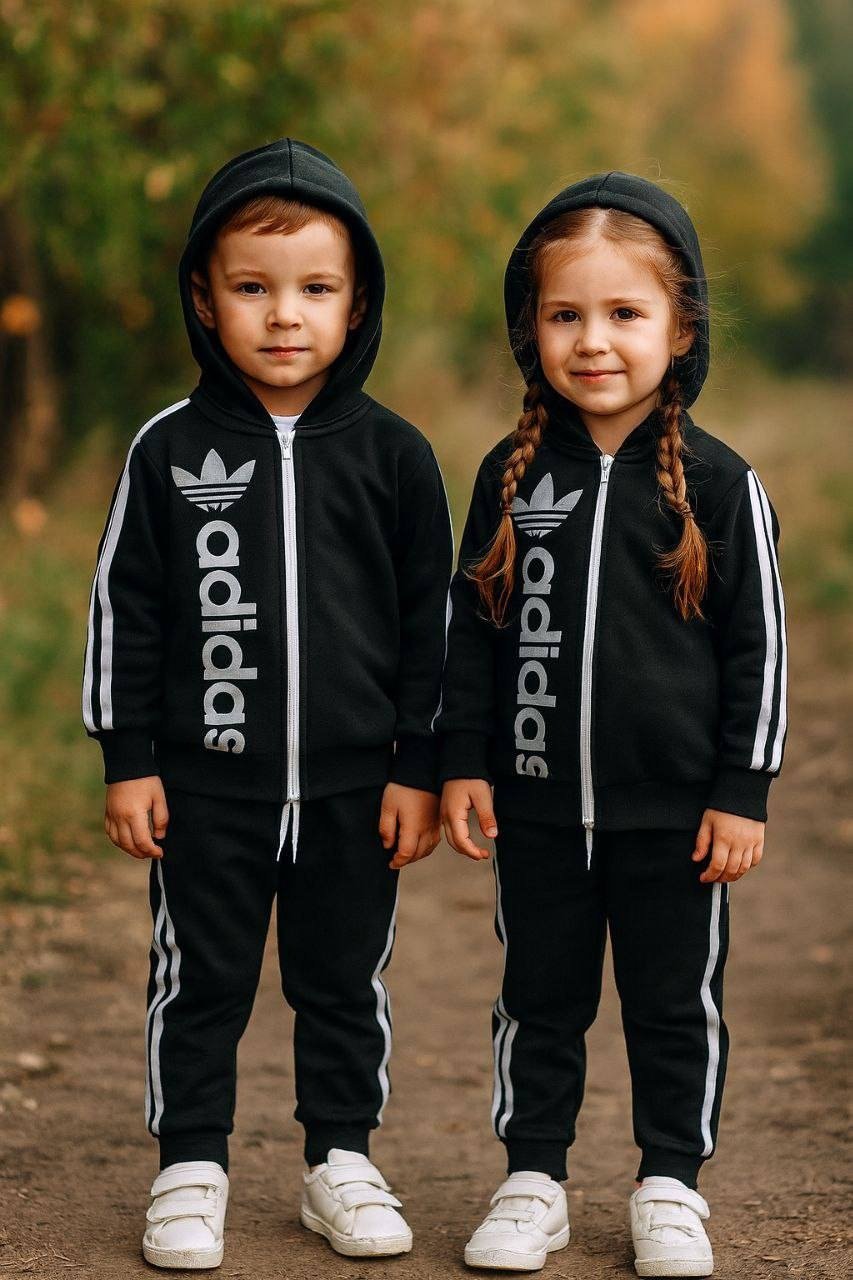 ТОП! Спортивный костюм тройка Adidas - теплый и демисезонный, для мальчиков и девочек 80-140 см, фото №3