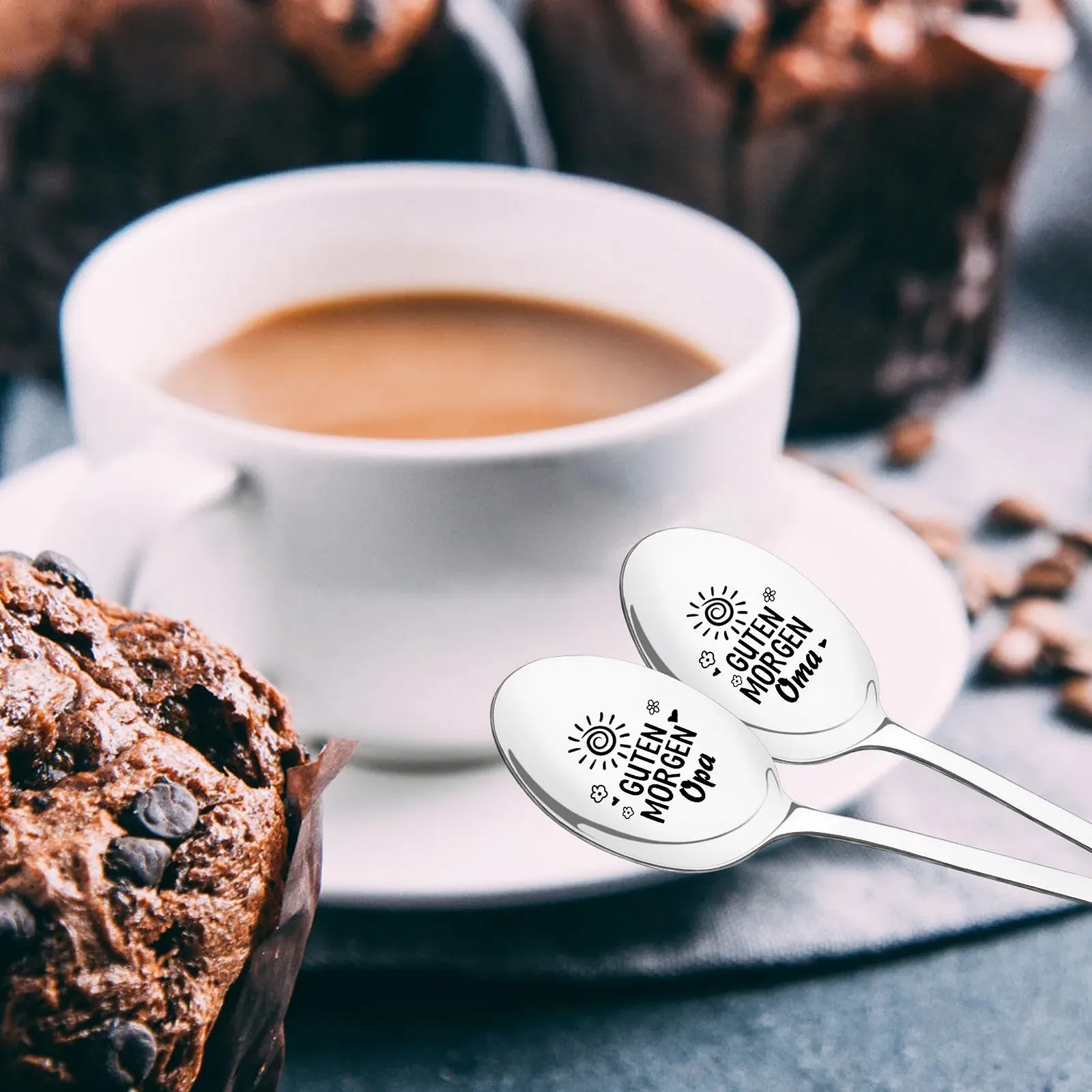 Ложка GrandMa GrandPa Gift, Набір 2 ложки Good Morning GrandPa GrandMa з гравіюванням, фото №7