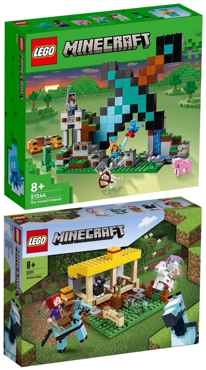 Конструктор Lego Minecraft 21244 Outpost "Меч" та 21171 Стійло для коня комплект із 2, фото №1