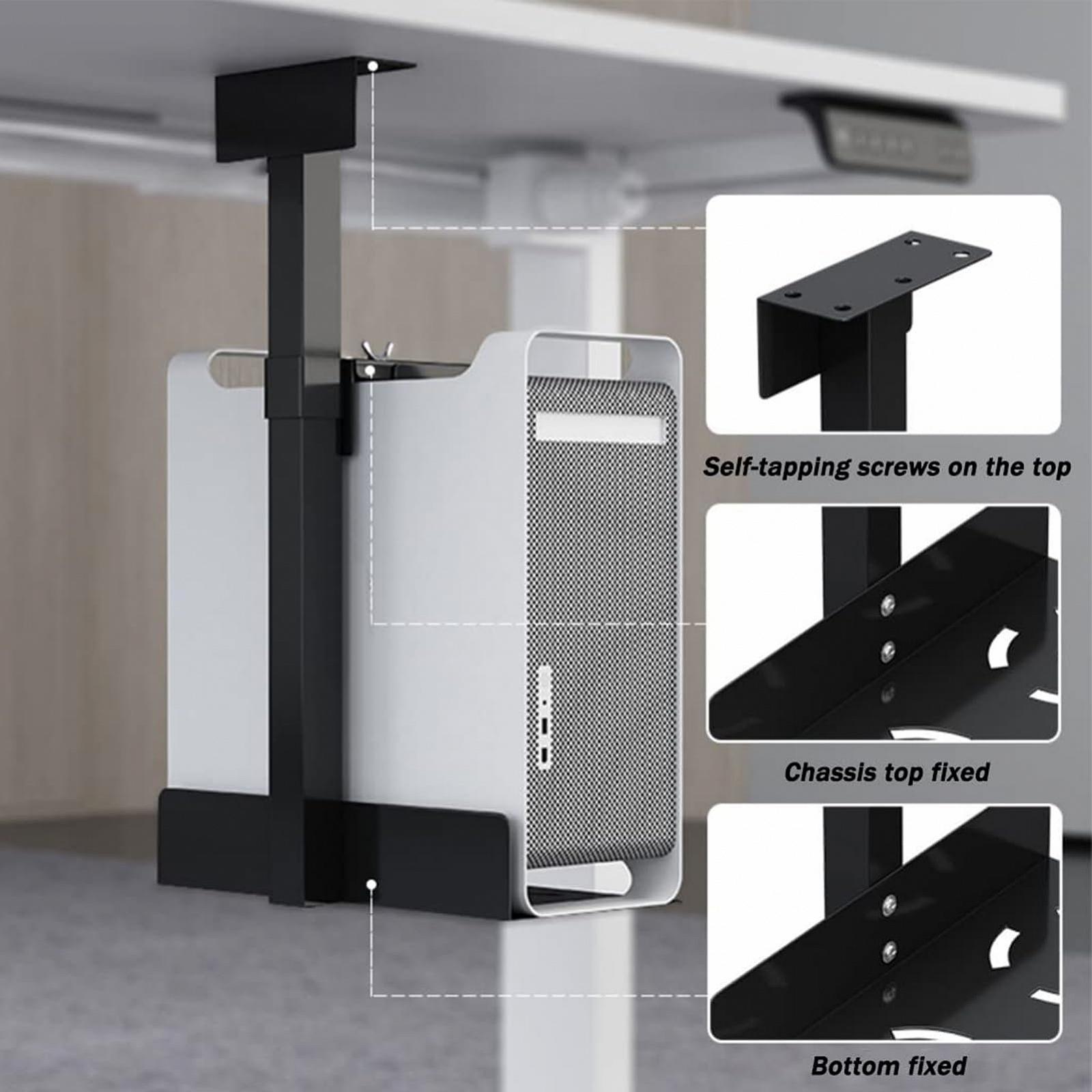 Тримач для ПК Під стіл Підвісний для комп'ютера Економія місця Обертовий і регульований по висоті, фото №5