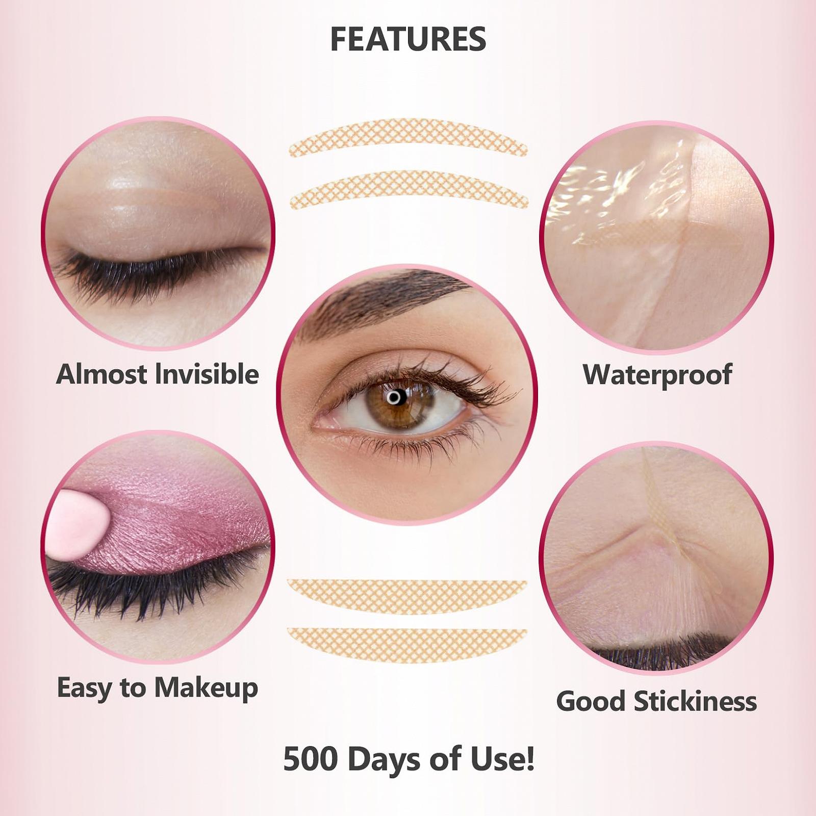 Pack VENICCE LOVE Eyelid Tape 1200 шт. натільний колір, фото №6