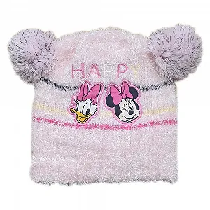 Шапка Disney Minnie Mouse с двумя помпонами для детей, розовая, 44 - Фото 1