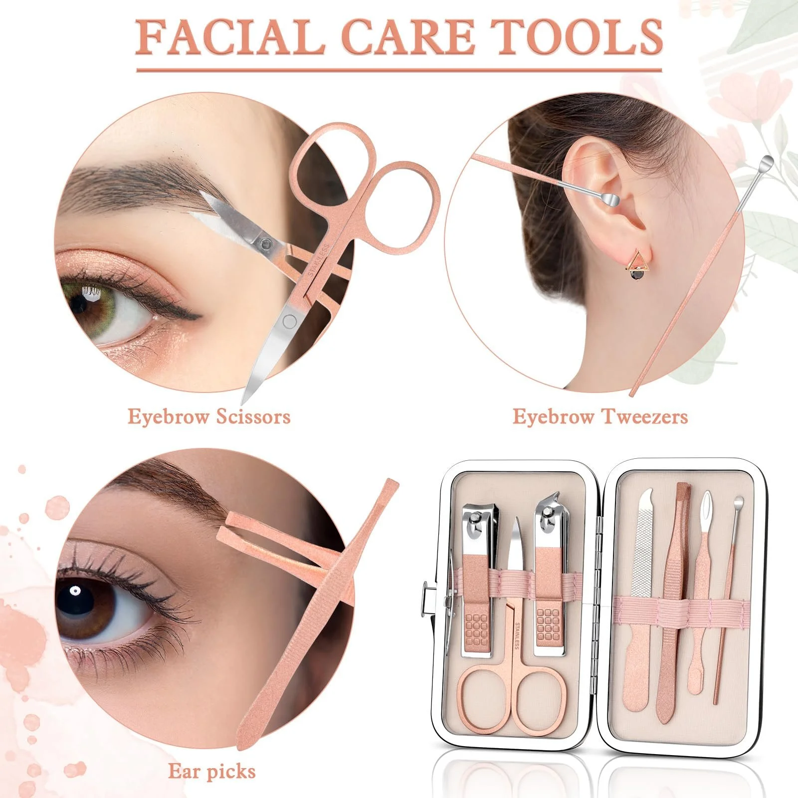 Набір для манікюру та педикюру AiQInu, 7 предметів, з нержавіючої сталі, фото №5 Набір для манікюру та педикюру AiQInu, 7 предметів, з нержавіючої сталі, фото №5